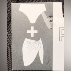 Black Bikini BOTTOM & sarong Set size L NEW